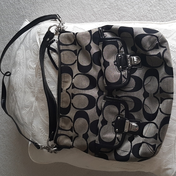 Coach Handbags - Coach canvas zip top bag